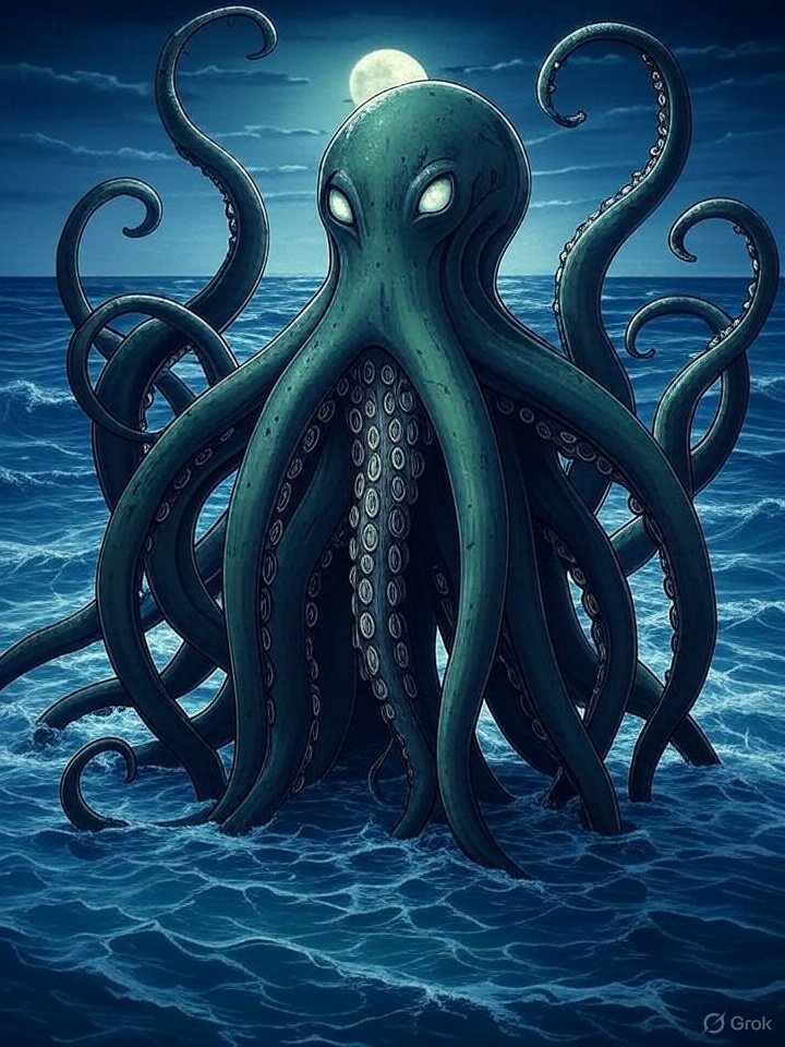 Ayakashi serpent over boat