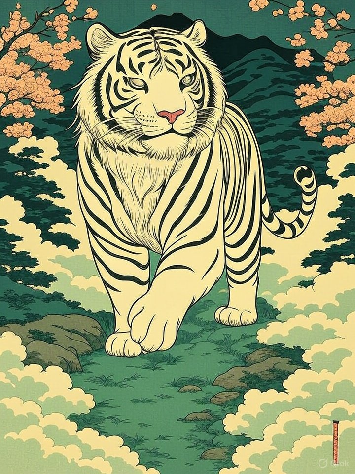 Celestial white tiger spirit
