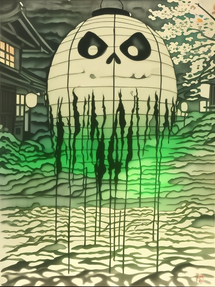 Lantern yokai with tongue