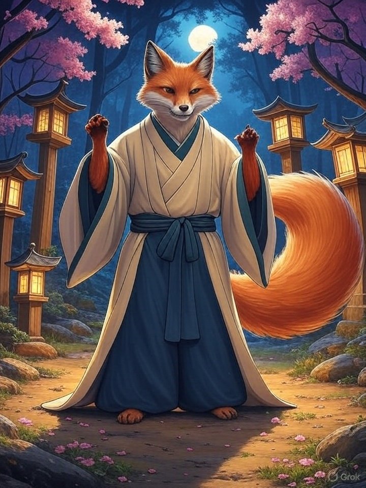 Kitsune disguised as a monk