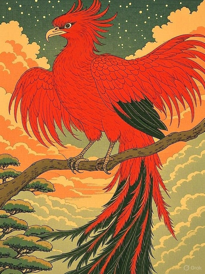 Hō-ō phoenix sculpture