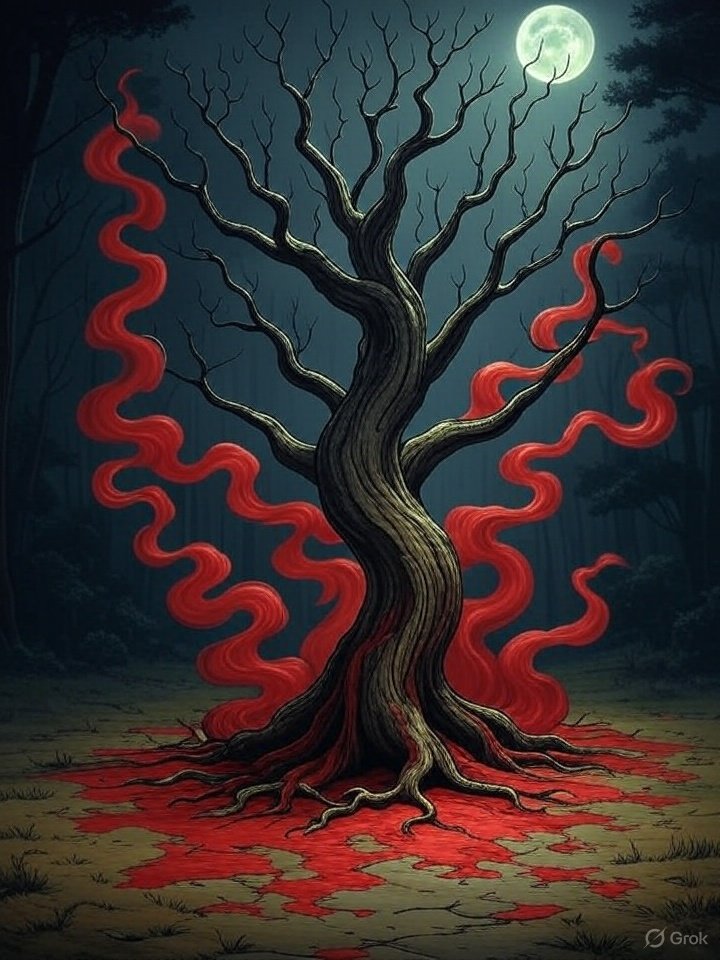 Blood drinking yokai tree