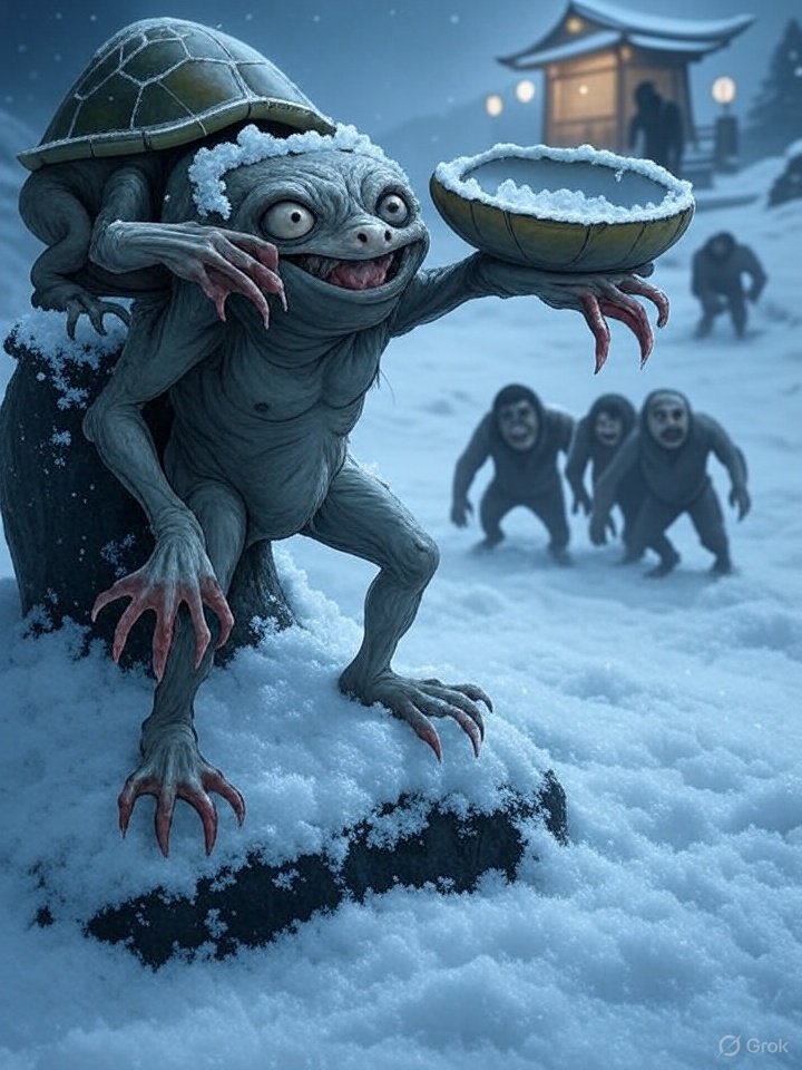 Winter yokai kappa form