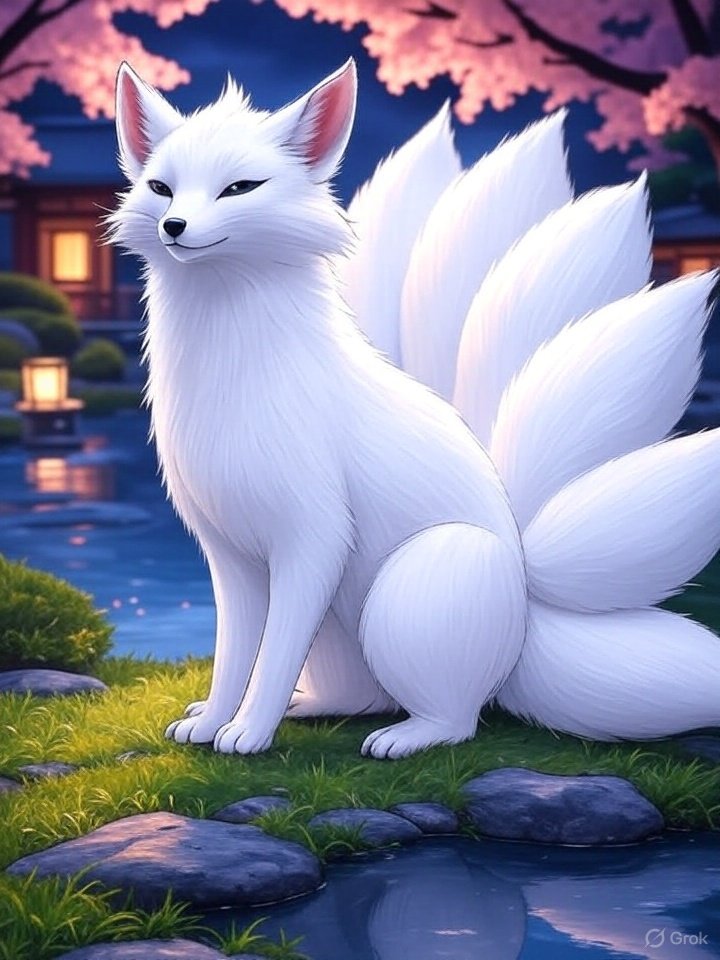 White fluffy yokai kesaran-pasaran