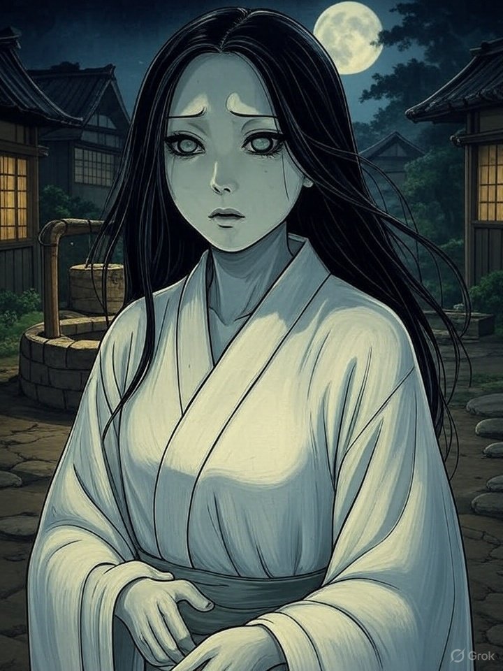 Okiku ghost illustration