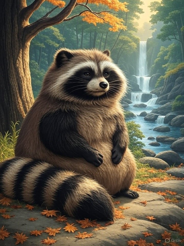 Tanuki raccoon dog yokai