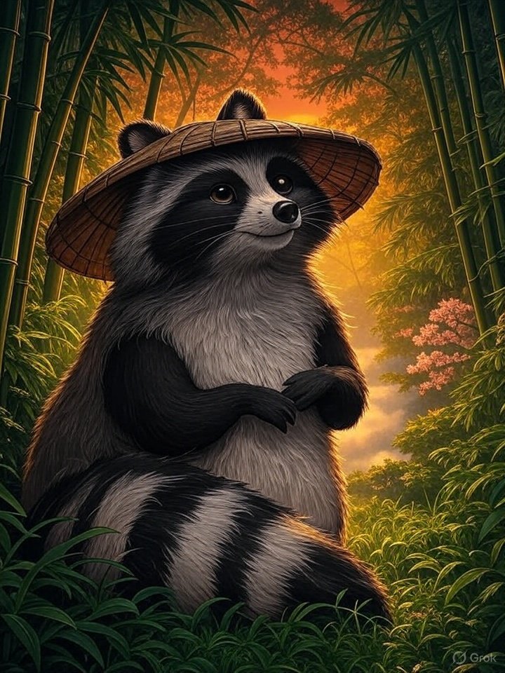 Magical tanuki transformation