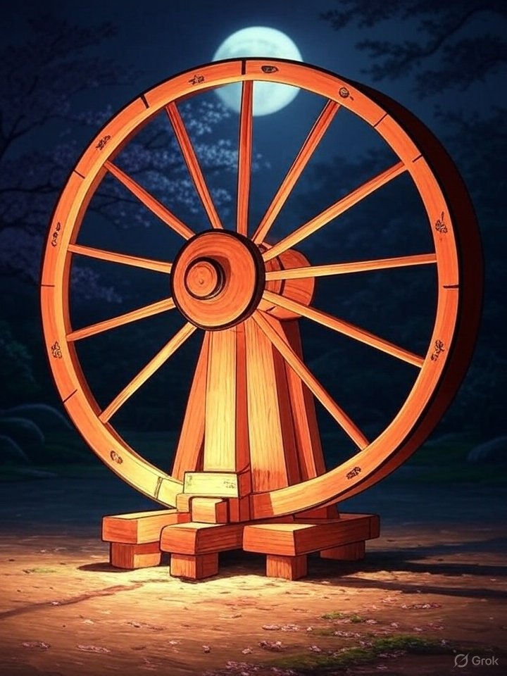 Wanyudo flaming wheel yokai