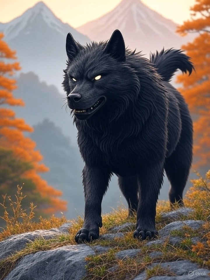 Japanese wolf yokai Yama-inu