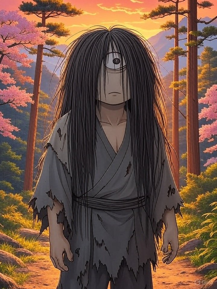 Hairy yokai from the forest